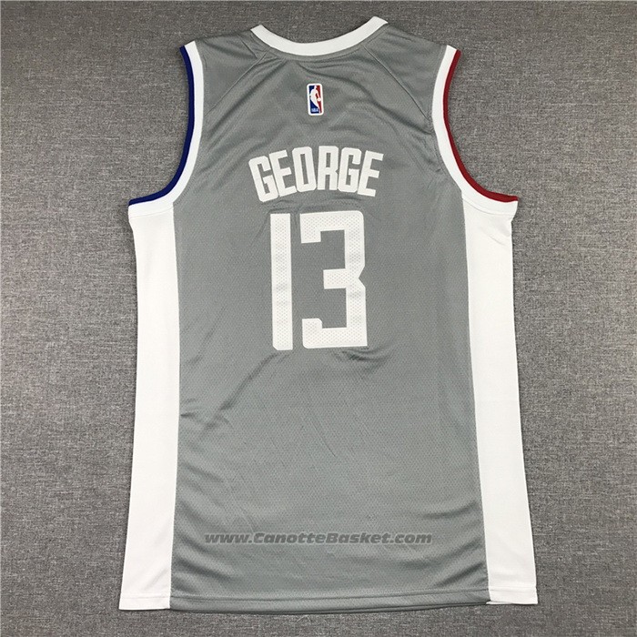 Maglia Los Angeles Clippers Paul George #13 Earned 2020-21 Grigio